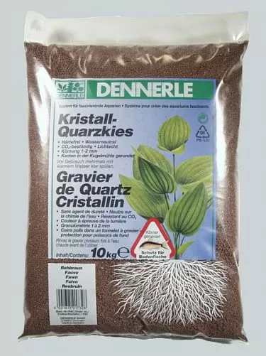 Аквариумный грунт Dennerle Kristall-Quarz, гравий 1-2 мм, светло-коричневый, 5 кг