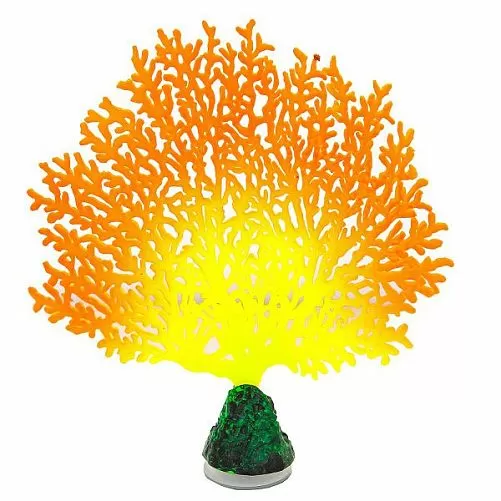 Флуоресцентная аквариумная декорация GLOXY Коралл веерный оранжевый, 13,5х3х16 см Флуоресцентная аквариумная декорация GLOXY Коралл веерный оранжевый, 13,5х3х16 см