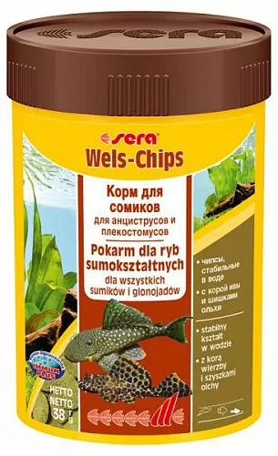 Sera WELS CHIPS основной корм для донных рыб, чипсы 100 мл Sera WELS CHIPS основной корм для донных рыб, чипсы 100 мл