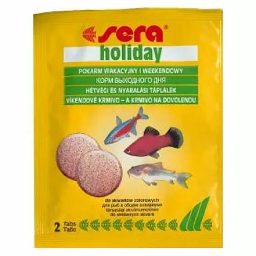 Sera HOLIDAY корм выходного дня для аквариумных рыб, пакетик, 2 таблетки