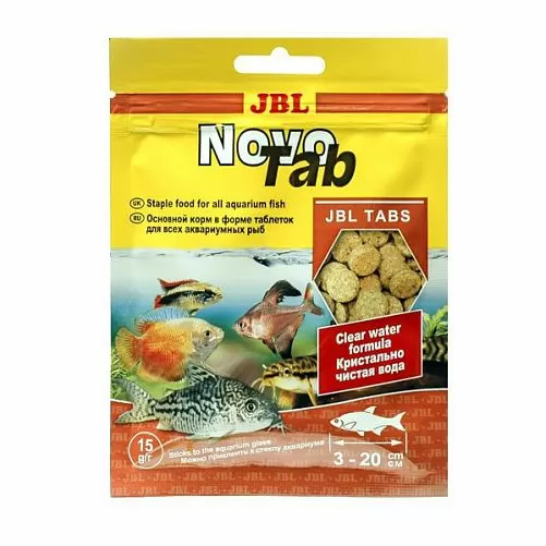 Основной корм JBL NovoTab для пресноводных аквариумных рыб, таблетки 15 г