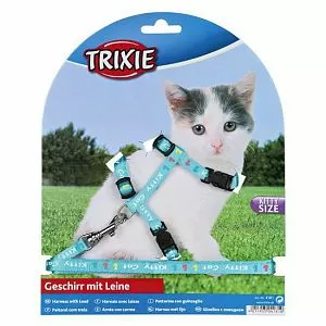 Шлейка TRIXIE для котят, нейлон с рисунком