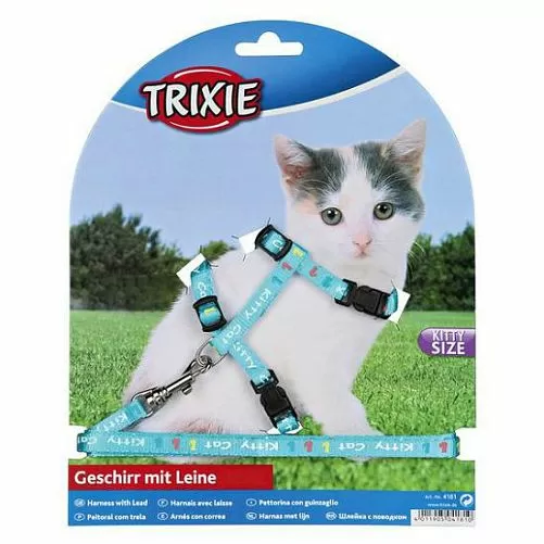 Шлейка TRIXIE для котят, нейлон с рисунком