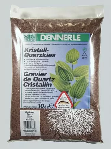Аквариумный грунт Dennerle Kristall-Quarz, гравий 1-2 мм, темно-коричневый, 5 кг
