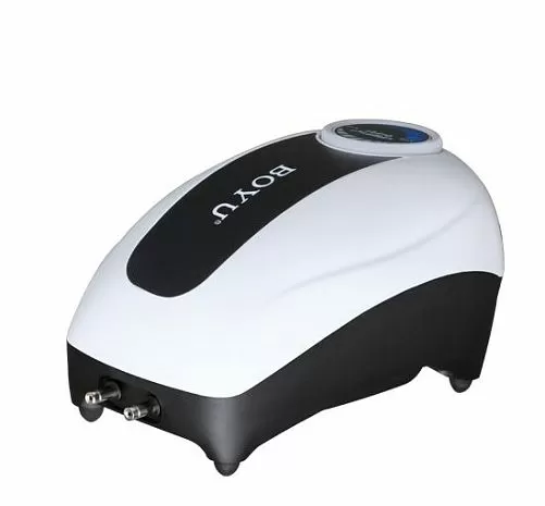 Компрессор BOYU бесшумный аквариумный, 2 канала, регулятор потока с LED подсветкой, 6 Вт, 7,5 л/мин