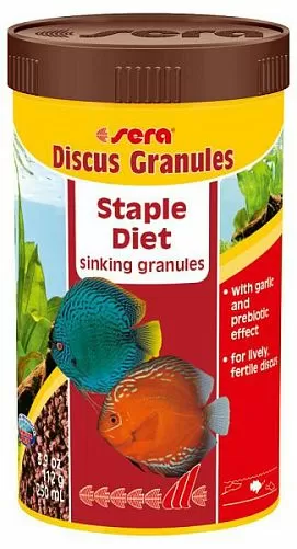 Sera Premium Discus Granules основной корм для всех видов дискусов, гранулы 250 мл Sera Premium Discus Granules основной корм для всех видов дискусов, гранулы 250 мл
