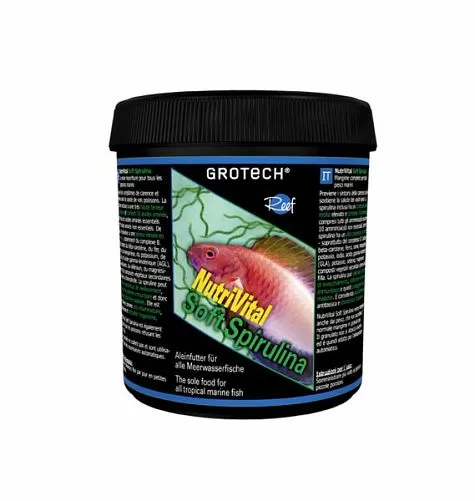 Корм GROTECH NutriVital Soft Spirulina для рыб, гранулы 1,4-2,2 мм, 350 г Корм GROTECH NutriVital Soft Spirulina для рыб, гранулы 1,4-2,2 мм, 350 г