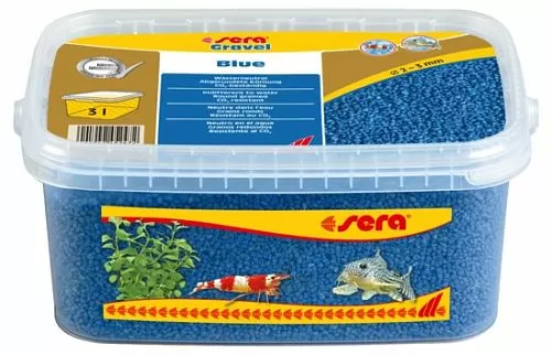 Грунт Sera Gravel Blue для аквариума, голубой, Ø 2-3 мм, 3 л