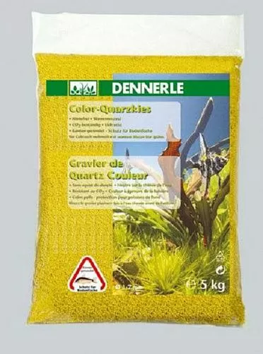 Цветной аквариумный грунт Dennerle Color-Quarz, желтый гравий, 1-2 мм, 5 кг