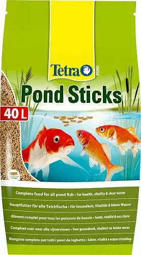 TetraPond Sticks основной корм для всех видов прудовых рыб, палочки 40 л