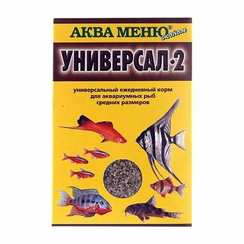 Аква Меню Универсал-2 ежедневный корм для аквариумных рыб средних размеров, 30 г Аква Меню Универсал-2 ежедневный корм для аквариумных рыб средних размеров, 30 г