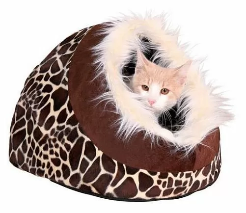 Лежак-пещера TRIXIE "Minou", 35х26х41 см, плюш, снежный барс