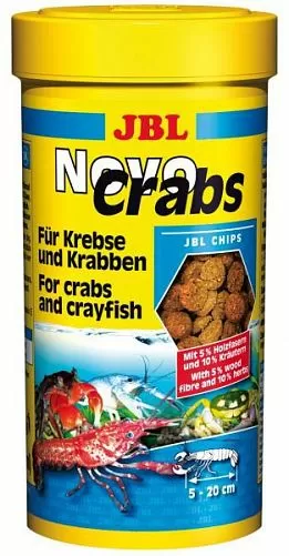 Основной корм JBL NovoCrabs для панцирных ракообразных, тонущие чипсы 250 мл