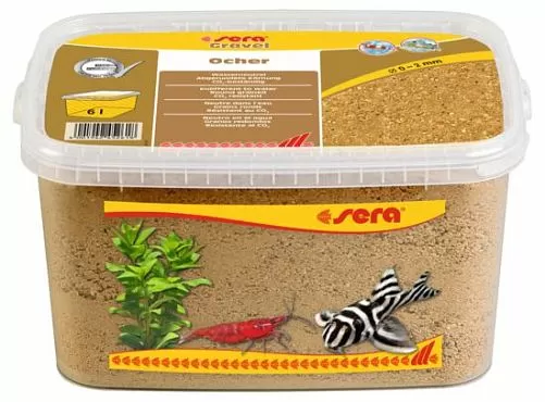 Грунт натуральный Sera Gravel Ocher для аквариума, охра, Ø 0–2 мм, 6 л