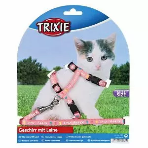 Шлейка TRIXIE для котят, нейлон с рисунком