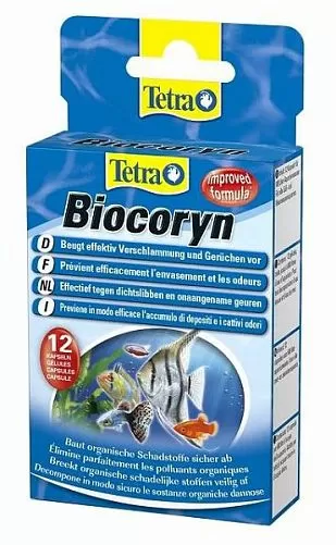 Кондиционер Tetra BIOCORYN для разложения органики на объем 600 л, 12 капсул