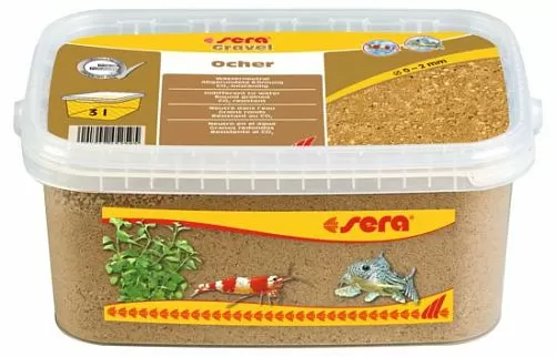 Грунт натуральный Sera Gravel Ocher для аквариума, охра, Ø 0–2 мм, 3 л