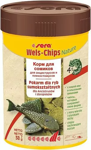 Основной корм Sera WELS CHIPS для придонных рыб, чипсы 100 мл