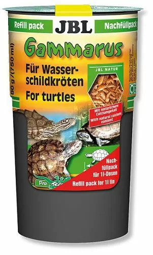 Корм-лакомство JBL Gammarus Refill для водных черепах, очищенный гаммарус, в специальной упаковке 750 мл