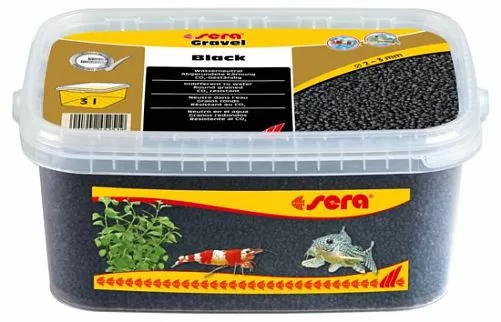 Грунт Sera Gravel Black для аквариума, черный, Ø 2-3 мм, 3 л