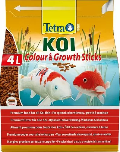 для прудовых рыб Tetra Корм Tetra Pond KOI Colour&Growth Sticks гранулы для роста, 4 л