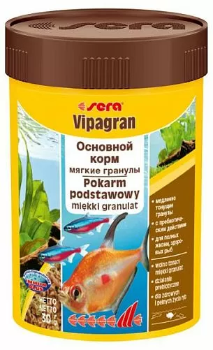 Sera VIPAGRAN основной корм для всех видов рыб, гранулы 100 мл Sera VIPAGRAN основной корм для всех видов рыб, гранулы 100 мл