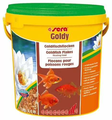 Sera Goldy корм для мелких золотых рыбок и других холодноводных видов рыб, хлопья 10 л (ведро)