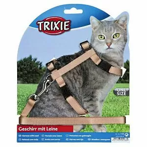 Шлейка TRIXIE «Черепа и кости» с поводком для кошки, нейлон