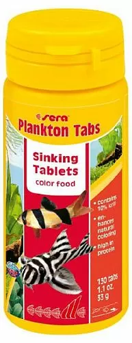 Sera PLANKTON TABS корм для яркой окраски придонных рыб, таблетки 130 шт., 50 мл Sera PLANKTON TABS корм для яркой окраски придонных рыб, таблетки 130 шт., 50 мл