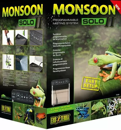 Система осадков Exo Terra Monsoon Solo II для террариумов, 1,5 л, 1 форсунка