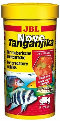 JBL NovoTanganjika корм из рыбы и планктонных животных для хищных цихлид из озер Малави и Таньгаика, хлопья 250 мл